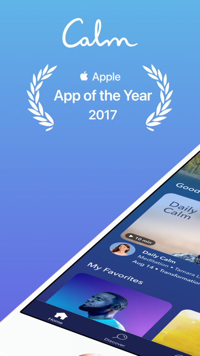 Calm official App Store screenshot showing its meditation and sleep experience
