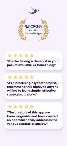 DARE official App Store screenshot showing its anxiety program recognition and reviews