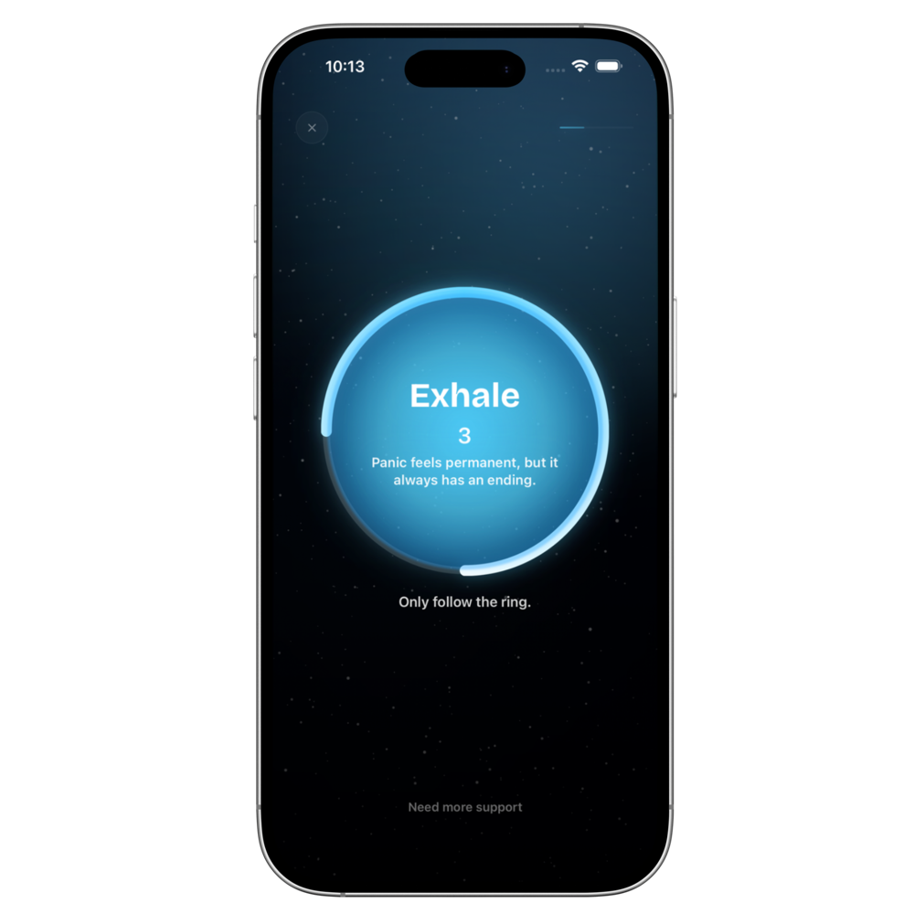 Current Ura guided breathing screen shown on an iPhone