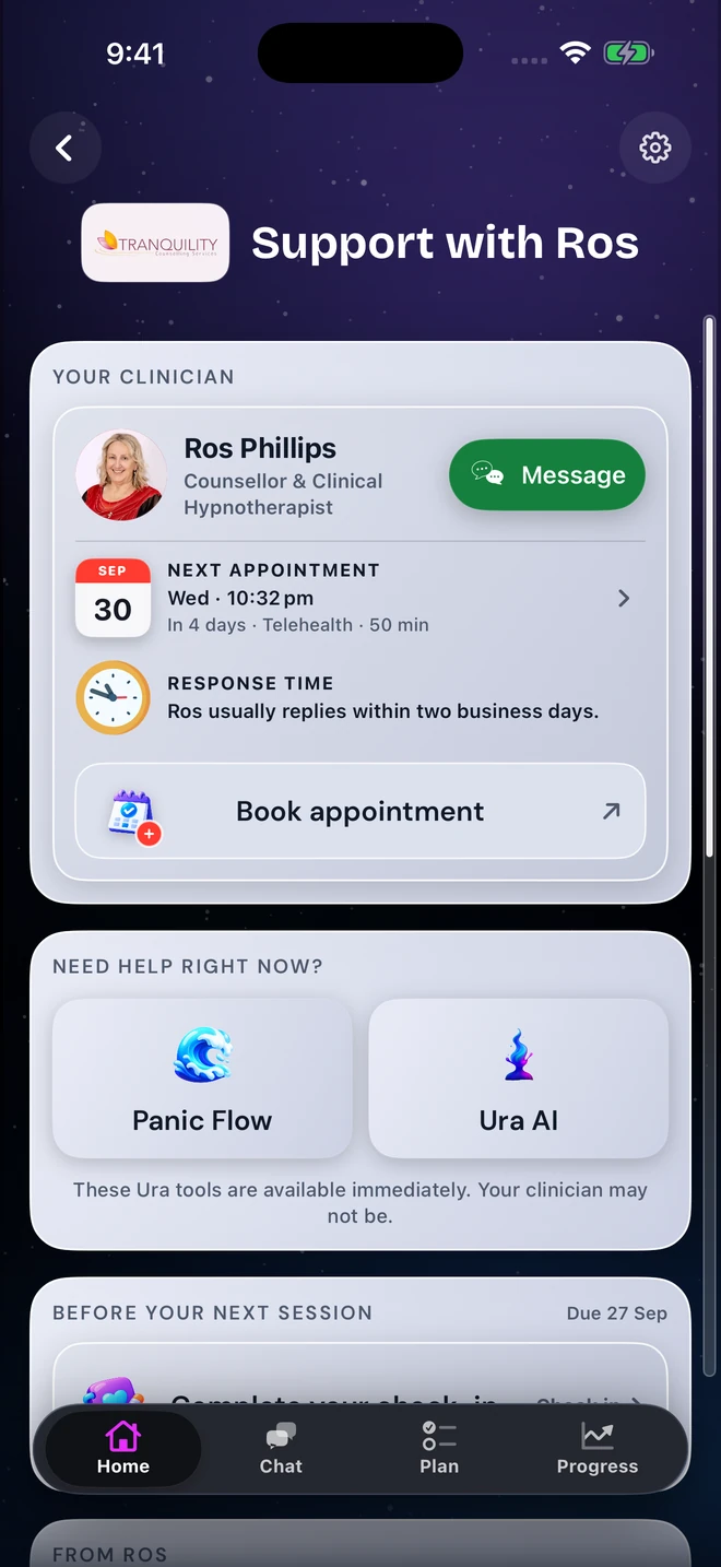 Clinic Circle preview with sample data
